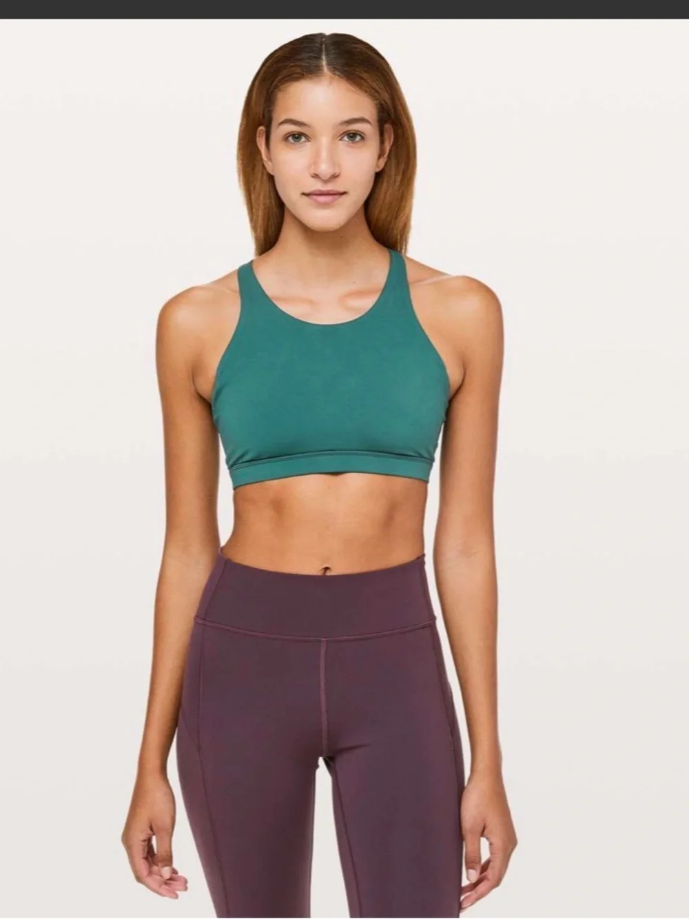 lululemon athletica High-Neck Strappy Sports Bra - Teal Green